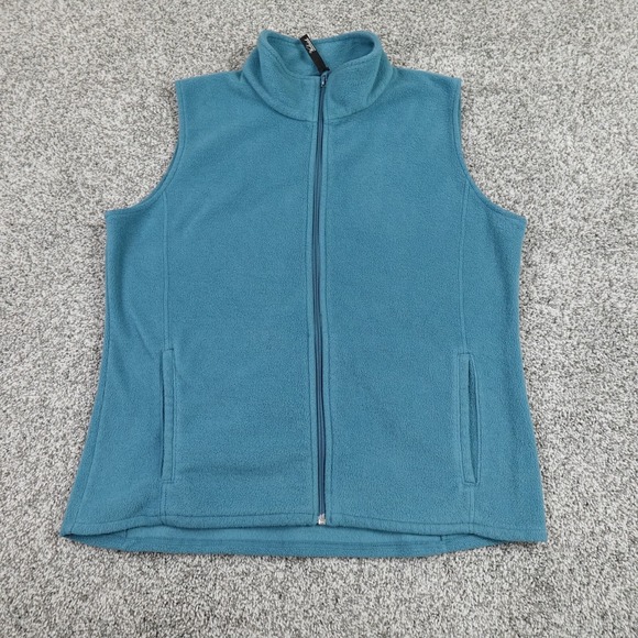 Woolrich Jackets & Blazers - Woolrich Vest Womens L Blue Fleece Sleeveless Sweater‎ Zip Outdoors Hike Trail